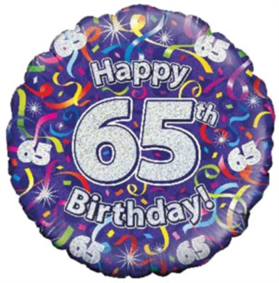 65th Birthday Balloon - Why not add a Helium Balloon to your flowers! **Please note: Our Balloon designs vary, the picture shown is for illustration purposes and may not be the actual balloon we send out.*