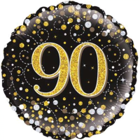 90th Birthday Balloon - Why not add a Helium Balloon to your flowers! **Please note: Our Balloon designs vary, the picture shown is for illustration purposes and may not be the actual balloon we send out.*