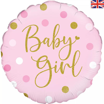 Baby Girl Balloon - Why not add a Helium Balloon to your flowers! **Please note: Our Balloon designs vary, the picture shown is for illustration purposes and may not be the actual balloon we send out.*
